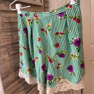 Vintage Gold Label Victoria's Secret Green Striped Floral PJ Bottom S